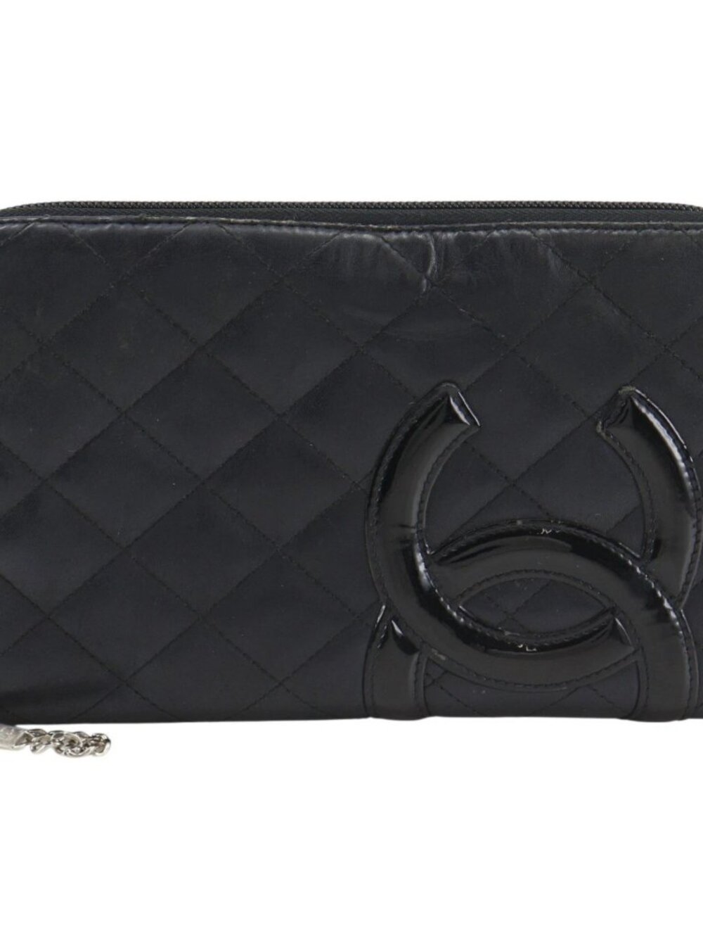 CHANEL Travel case Purse A26710 Cambon line black Calfskin/Patent leather ...